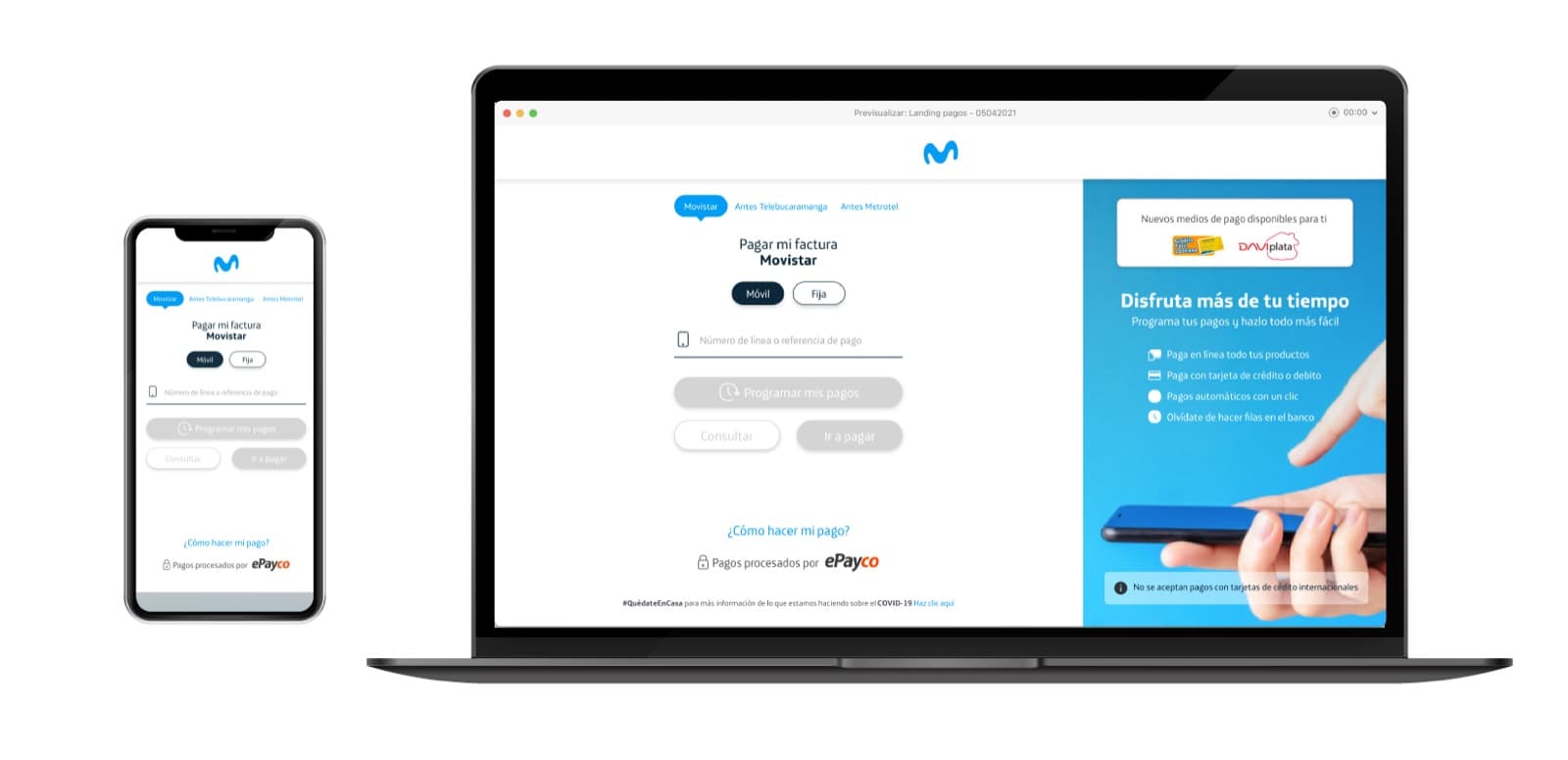 Payment Landing (Movistar)